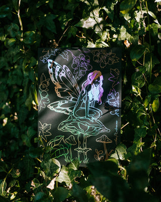 Decorative art print with fairy design in vines