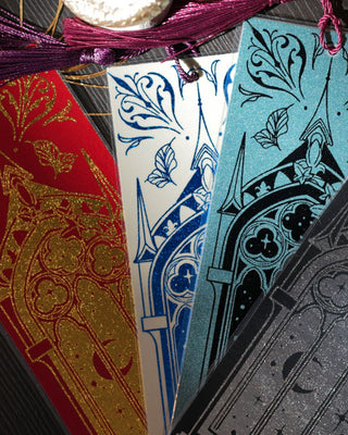 Close up of bookmarks 