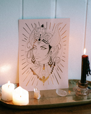 Hathor - Egyptian Goddess of Love Art Print