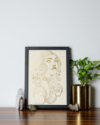 Medusa symbol of protection foil art print handcrafted in Melbourne — Greek mythology goddess print