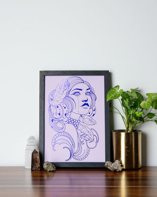 Medusa symbol of protection foil art print handcrafted in Melbourne — Greek mythology goddess print