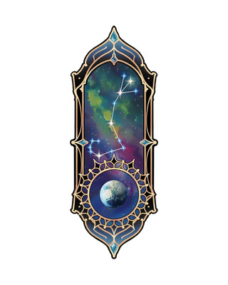 Decorative sticker with celestial design featuring stars and galaxy