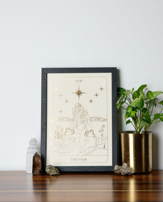 Tarot The Star art print in a home setting.