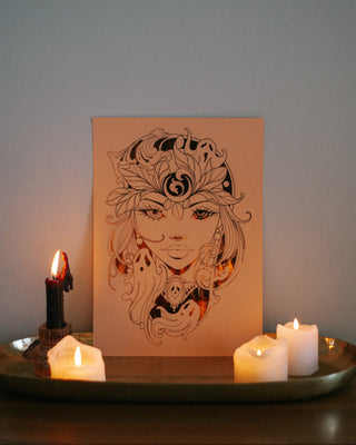 Melinöe - Greek Goddess Ghosts and Nightmares Art Print