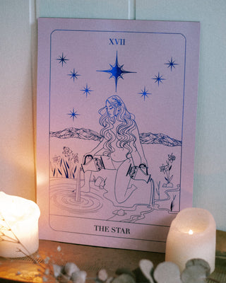 Tarot card print titled 'The Star' by The Moon Et Tu
